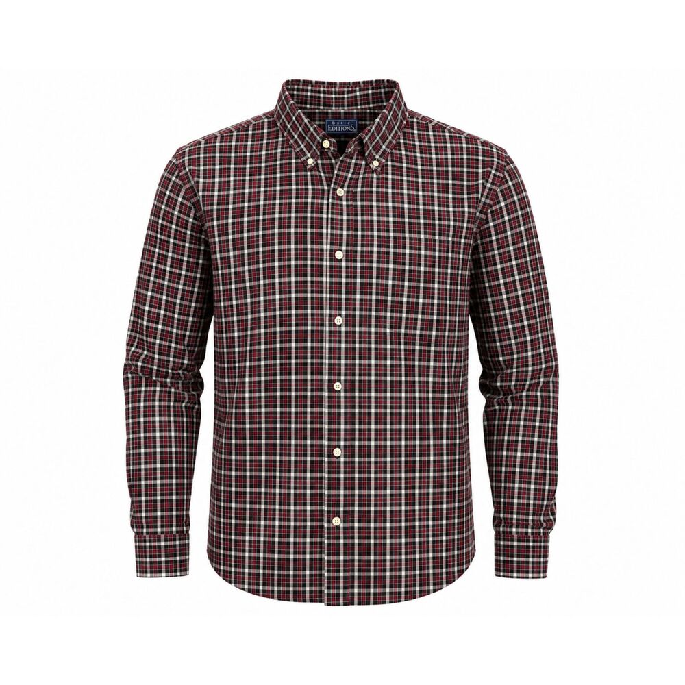 Basic Editions Plaid Button Down Shirt Men's Medium Cotton Blend